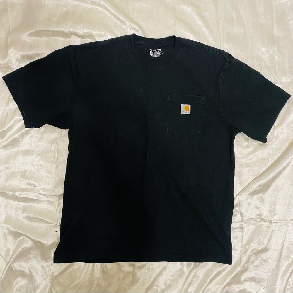 Carhartt Mens Black Short Sleeve Crewneck Pocket Tee Size L